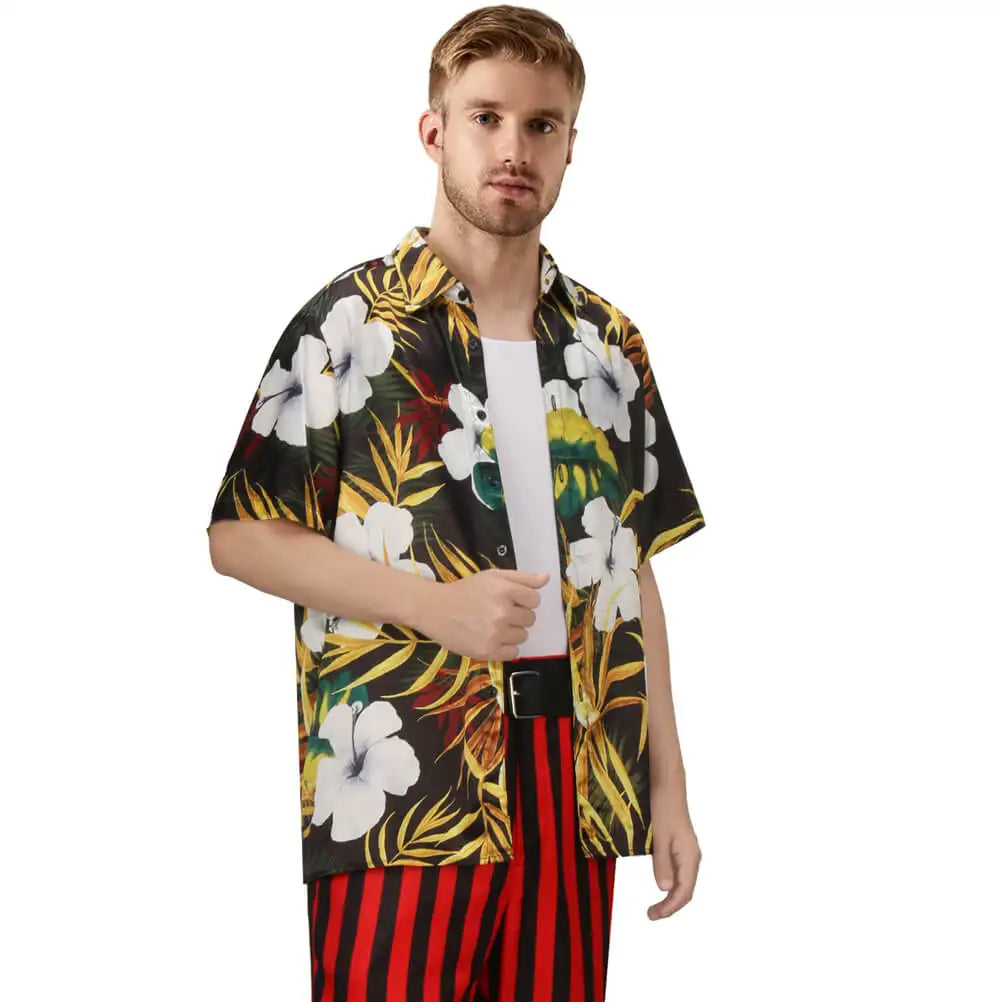 Movie Ace Ventura Jr. Pet Detective Hawaiian Shirt Jim Carrey Cosplay Costume Halloween Theme Party Outfit In Stock-Takerlama