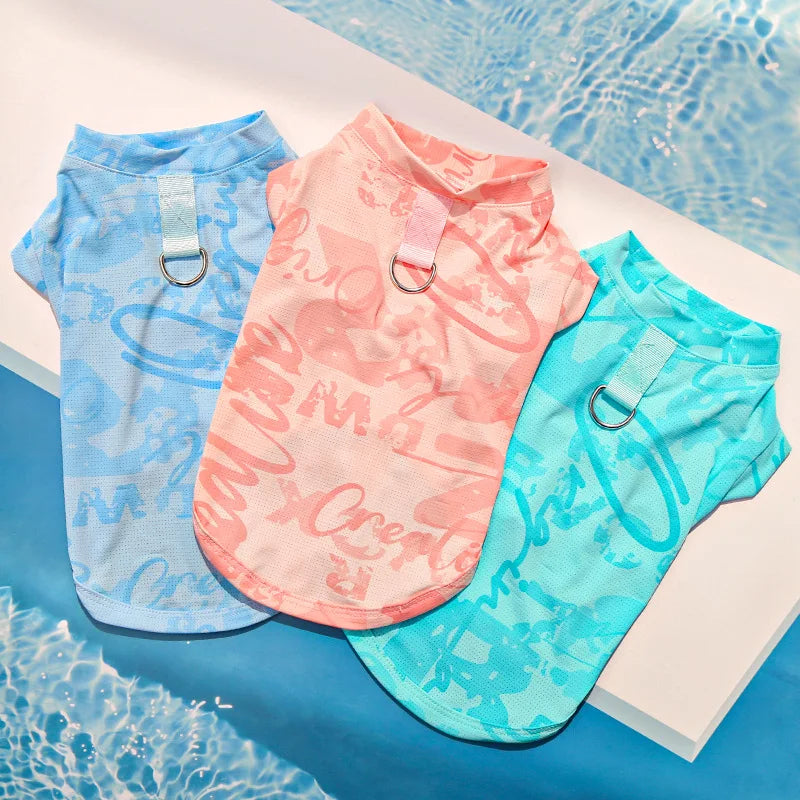 Ice Silk Dog Clothes Hairless Cat Pet Vest, Dog Clothes, Cat Clothing Supplies, Anti-fly Cooling Vest Sunproof Cooling Costume