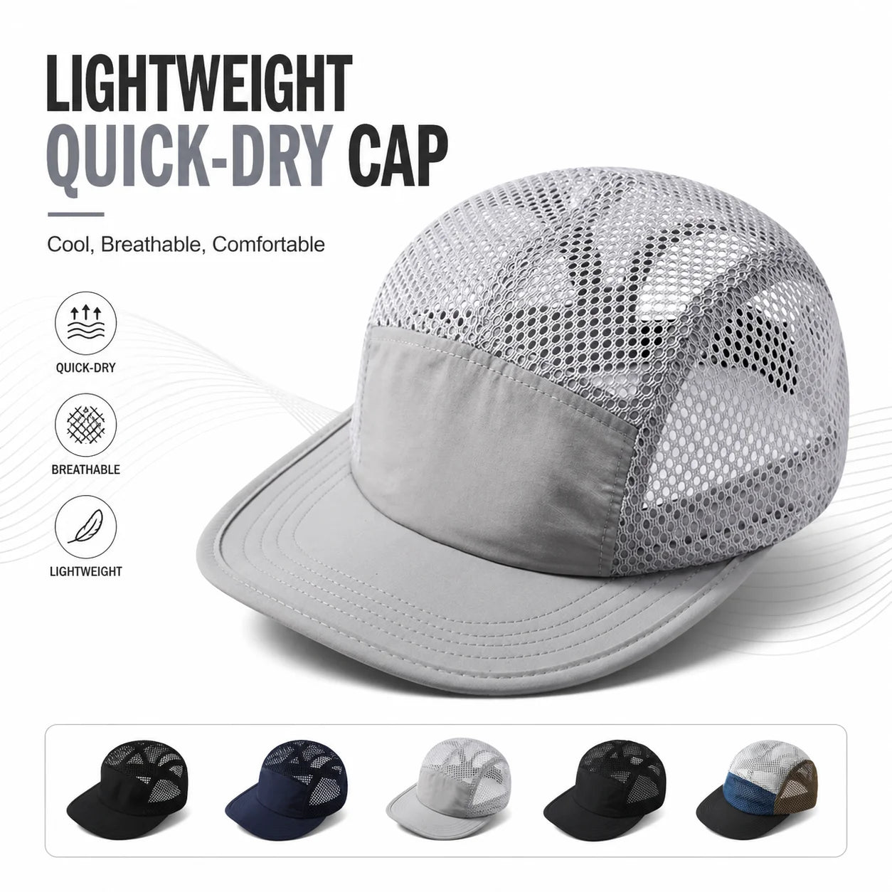 Summer Full Mesh Baseball Cap Quick Dry Breathable Sport Hat Deep 11cm Adjustable Cooling Running Hiking Sun Hats for Men Women