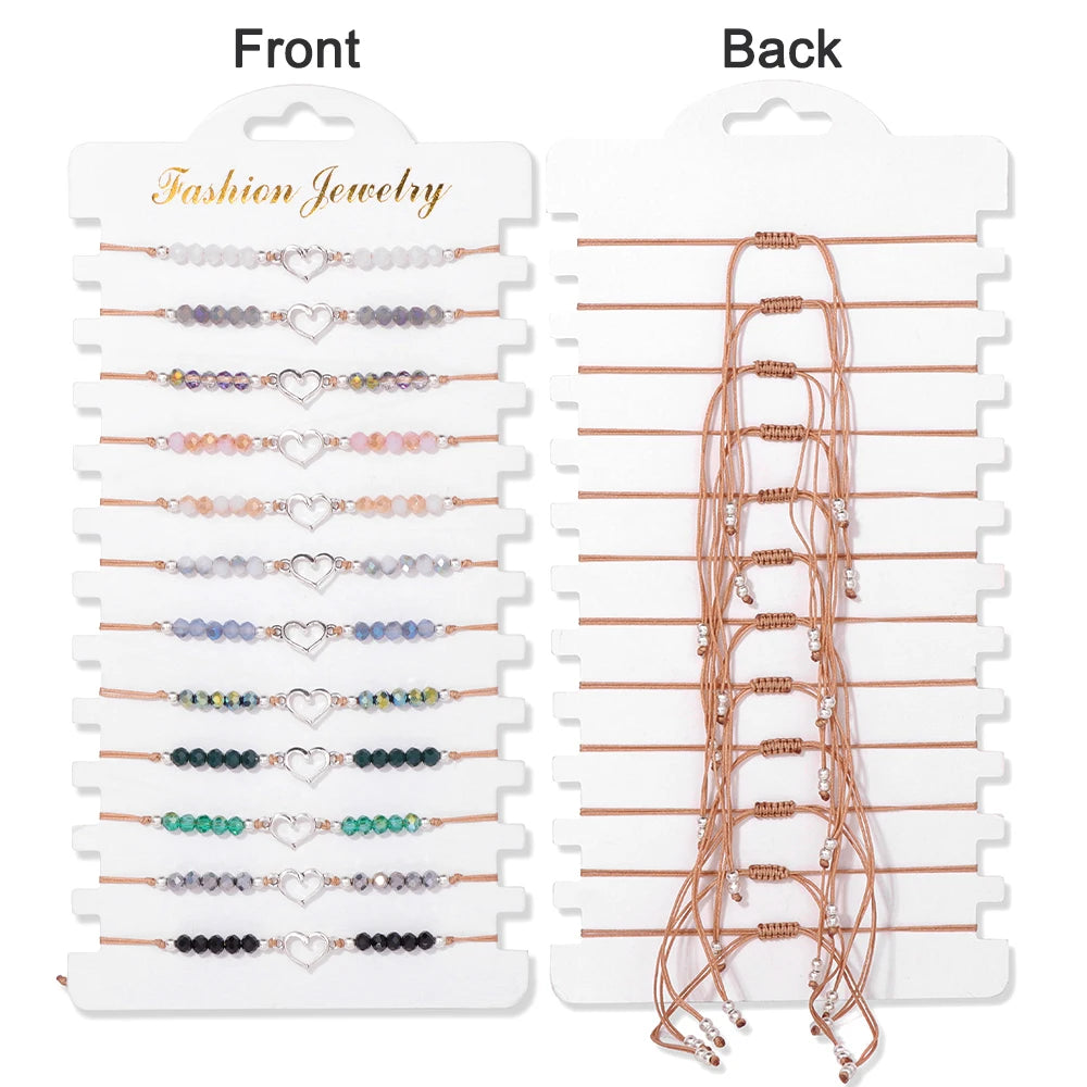 Wholesale 12pcs/set Bohemia Bracelet Set Colorful Natural Stone Crystal Seed Beads Evil Eye Braided Bracelets For Women Men