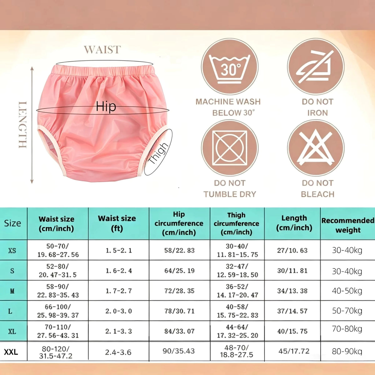 AIO Adult Incontinence Underwear Shorts Soft Skin-Friendly Leakproof Washable Protective Panties For Urinary Incontinence