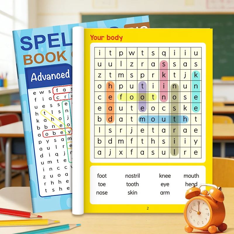 Alphabet Spelling Collection - Children's Vocabulary and Spelling Activity Workbook, New Word Learning Educational Word Search Puzzle, Educational Learning Workbook