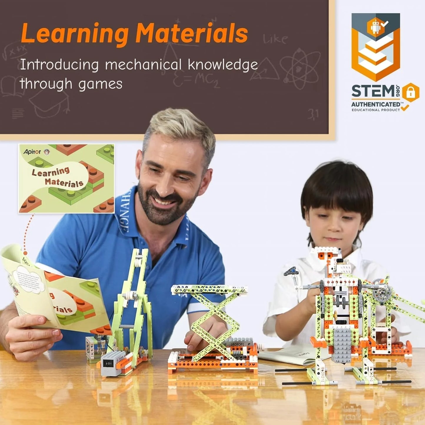 Apitor Robot E STEM Kits for 8-12 Year Old Boy Girl, 14 in 1 Educational Construction Science Kit with Learning Materials