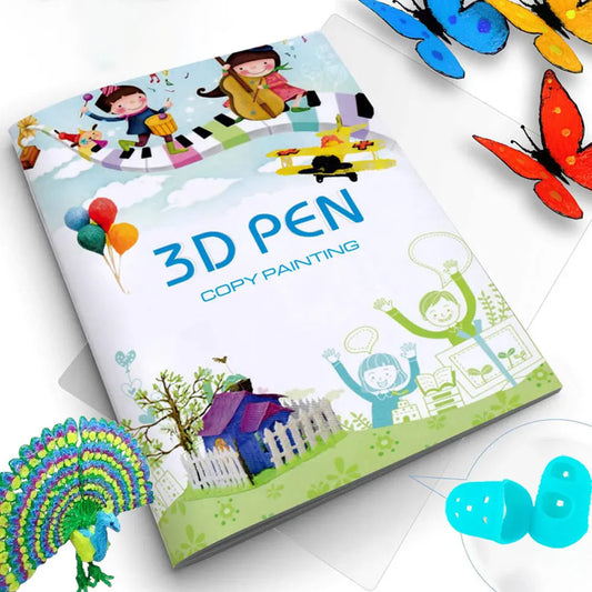 3D Pen Template Book – 22 or 40 Reusable Patterns with Clear Plate