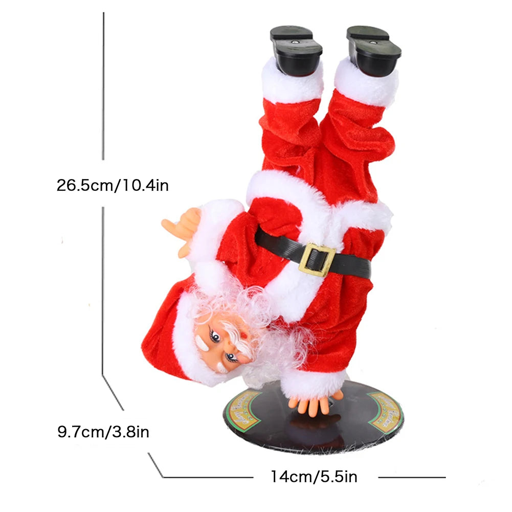 Dancing Headstand Santa – Musical Animated Plush Christmas Decoration