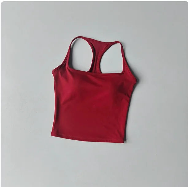 Sports and Fitness Vest with Chest Pad Summer Shockproof Beauty Back Nude Feeling Suit Pilates Training Yoga Top Yoga Clothing