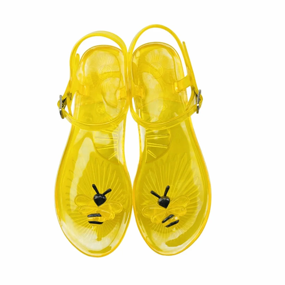 Watermelon Jelly Fruits Sandals Mango Grape Bee Lemon Orange Korean Style Slippers Soft PVC Bottom Non Slip