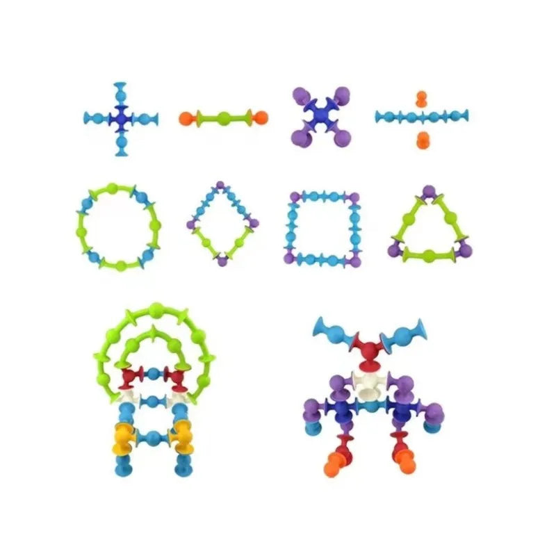DIY Soft TPR Building Block Suction Cups Interesting Educational Construction Toys Children's Gifts Creative Assembly Toys