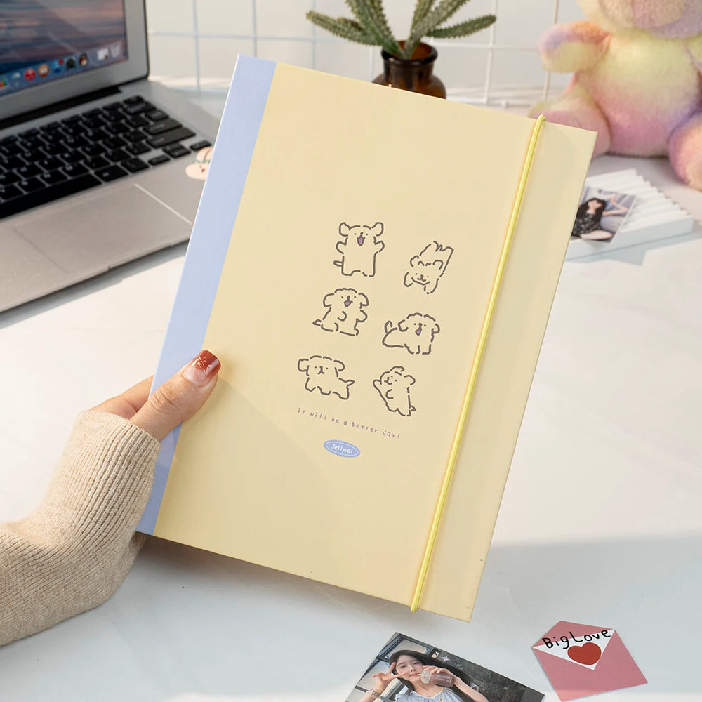 Sharkbang A5 Binder Ring Hard Cover Composition Collect Book Journal Refills Loose Leaf Bandage Postcards Sticker Organizer