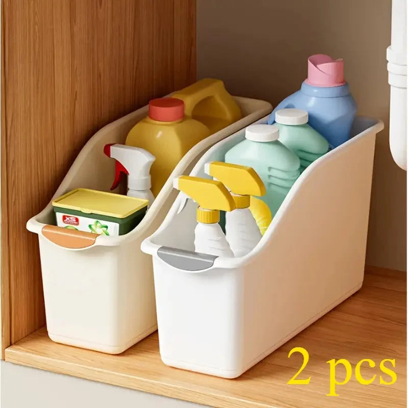 1/3pcs Multi-Functional Storage Box Set, Curved Space-Saving Design, Stackable Organizer Bins for Home Organization, Kitchen