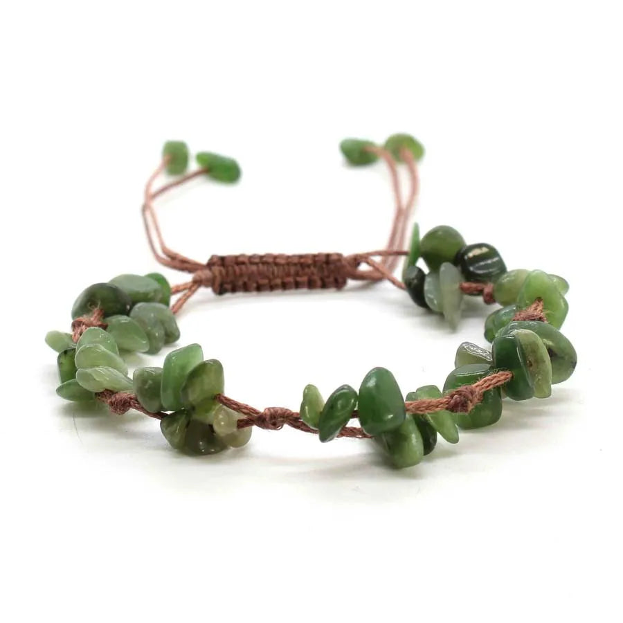 Macrame Crystal Chip Stone Braided Bracelets For Women Girls Natural Amethyst Quartz Gemetone Weave Adjustable Bracelet Jewelry