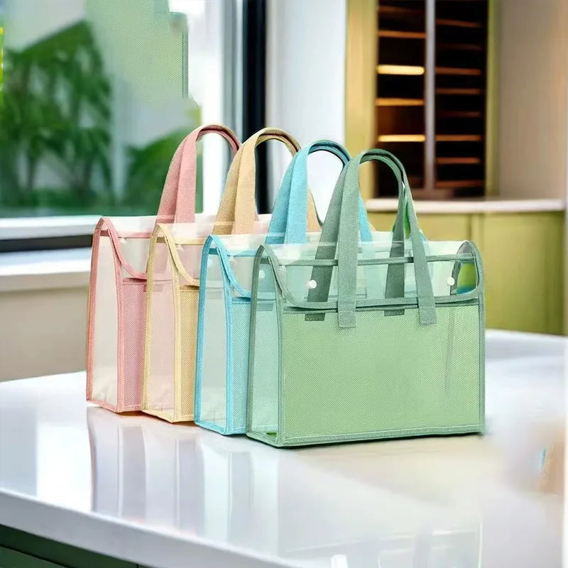 Transparent Expandable File Bag, High-quality Portable Transparent Folder, Book and Stationery Storage Bag, A4 Paper File Storage, Suitable for Office, School, Easter, Thanksgiving and Other Activities