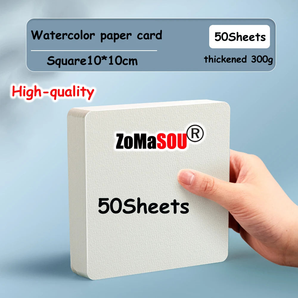 10-400 Sheets Professional Square/Round Watercolor Paper 300g Water Color Paper Postcard for Painting School Kids Sketching Draw
