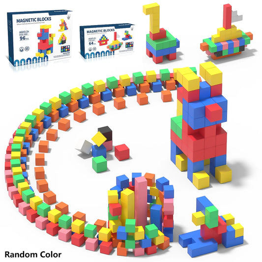 Magnetic Cubes Building Blocks Toys STEM Educational Construction Play Sensory Learning For Toddlers Kids Early Development