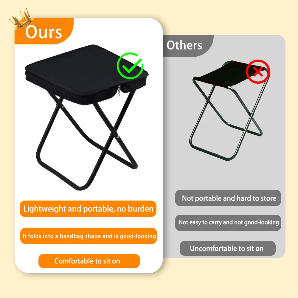 Camping Folding Chair Camptool Handheld Stool Lightweight Beach Fishing Chair For Outdoor Hiking Climbing