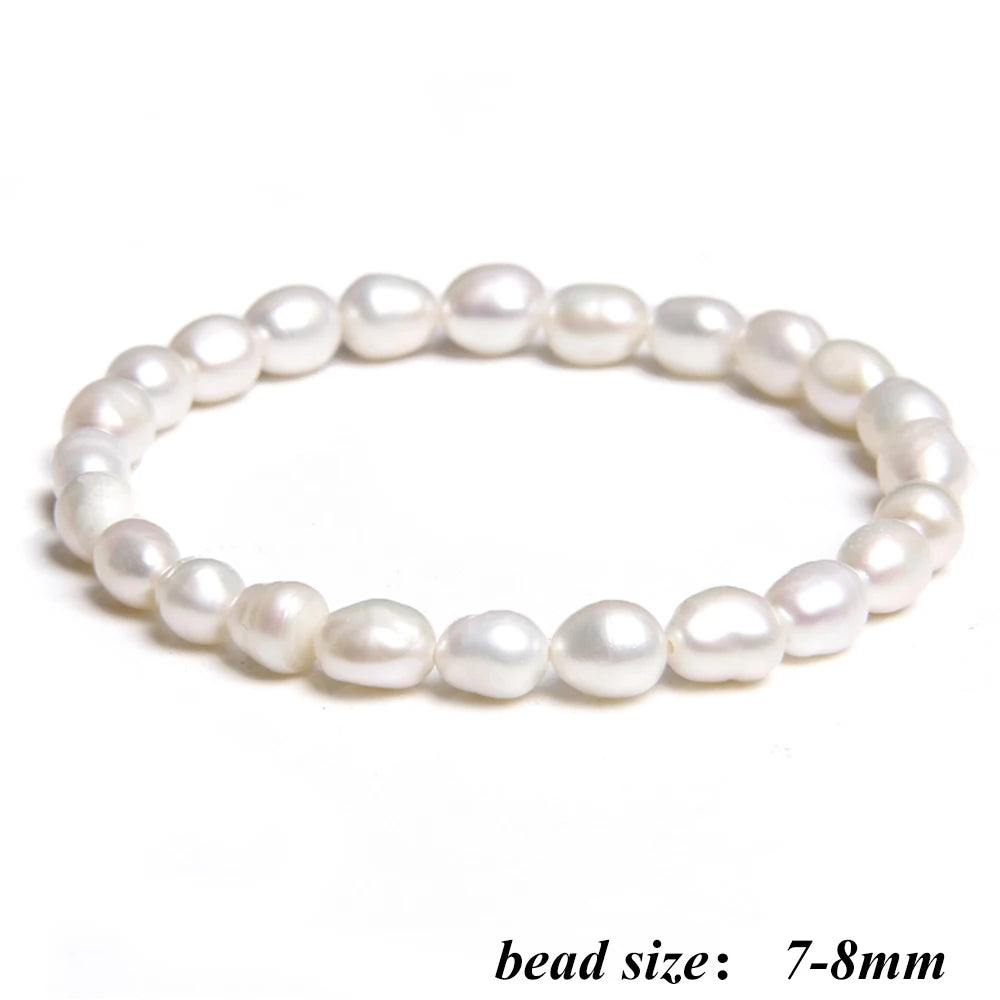 2024 New Natural Freshwater Pearl Stretch Bracelet Elegant Retro Female Pearl Bracelet High Quality Jewelry Gift For Women