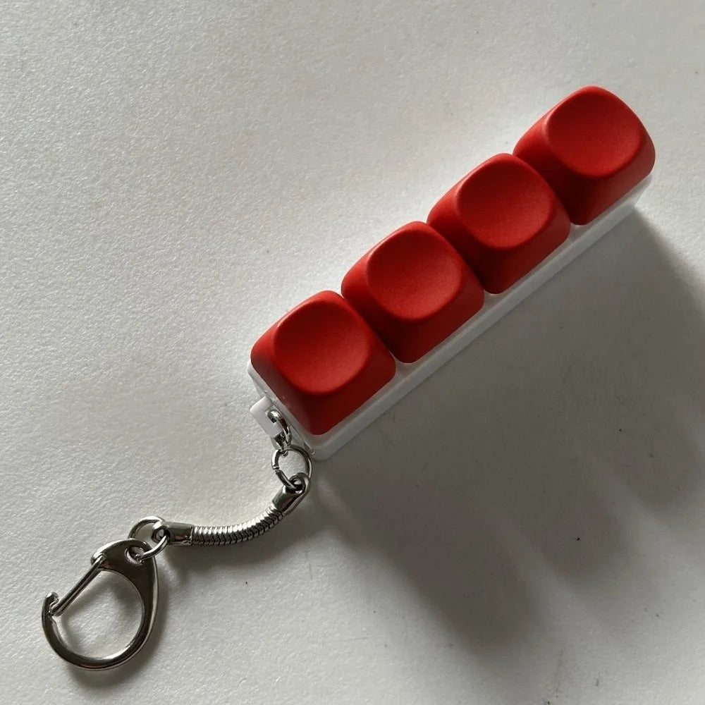 Relaxing DIY Keyboard Fidget Keychain Keycap Keys Button Finger Keyboard Cap 4/9Keys Relief Stress Clicker Toy Adult