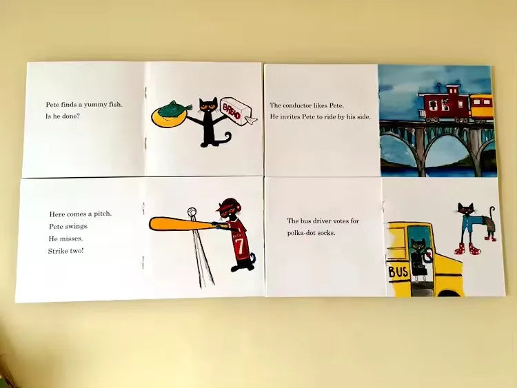 Pete the Cat 12 Books Set I Can Read English Picture Story for Children Early Education Pocket Size Reading Material