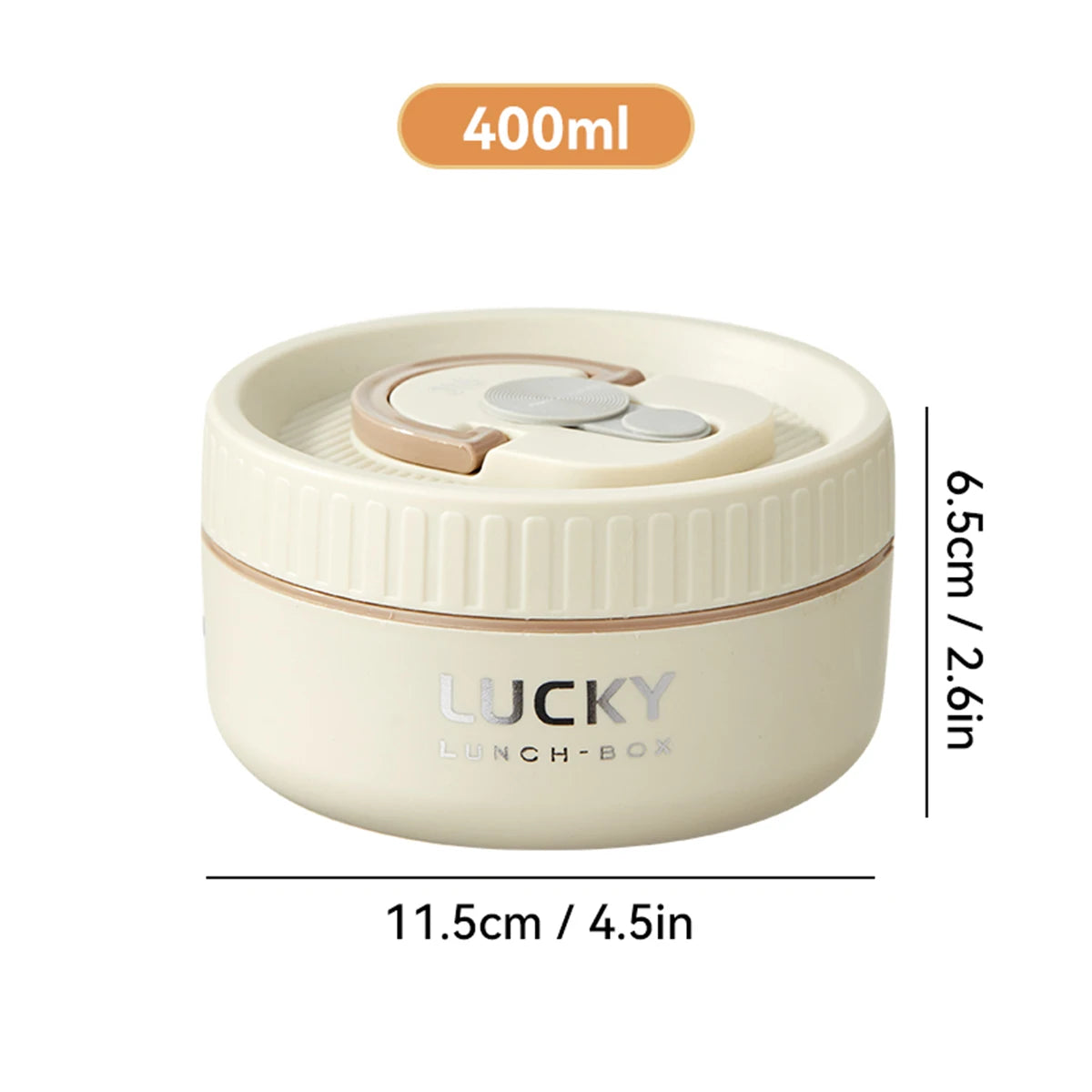 304 Stainless Steel Insulated Bento Box Microwave Heatable Round Sealed Thermal Lunch Box For Kids Students Food Container