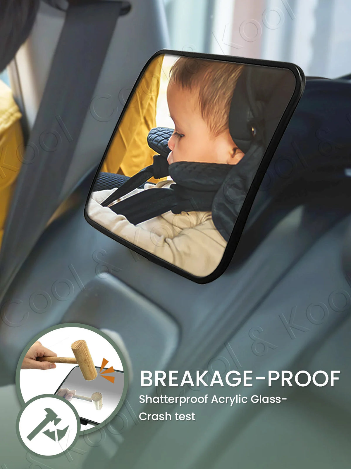 Universal Shatterproof Baby Car Mirror, Crash-Tested with Wide View for Safe Monitoring and Peace of Mind