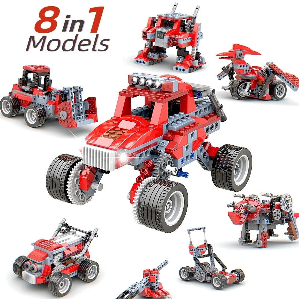 STEM Building Blocks Mechanical Gear Engineering Set Educational Off-Road Vehicle Toy Physics Science Experiment Kit For Kids 6+