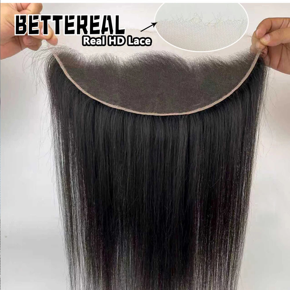 Real HD Frontal/Closure Only Invisible Melt Skin Lace 13x6 13x4 5x5 6x6 2x6 Raw Human Hair Lace Closure Body Wave & Straight