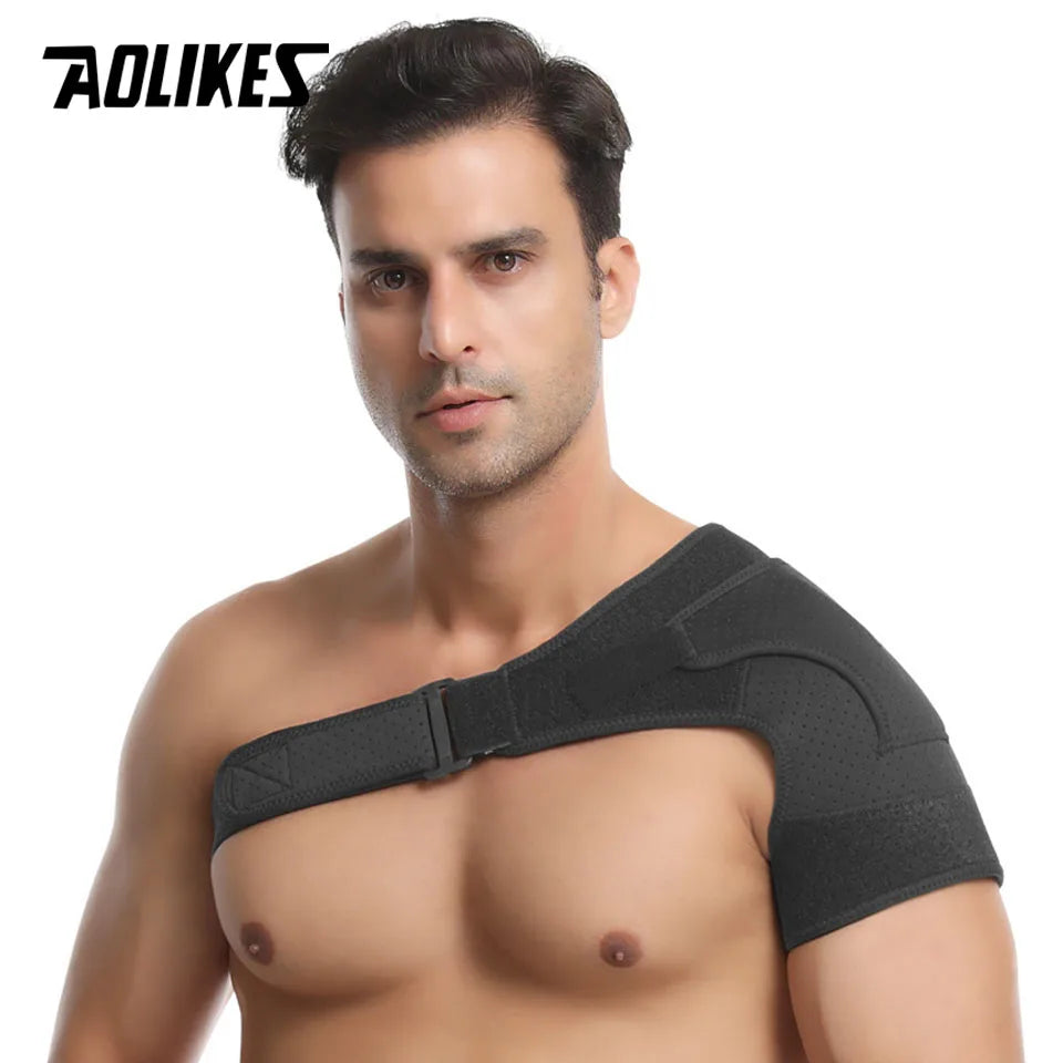 AOLIKES New Shoulder Brace Adjustable Shoulder Support With Pressure Pad for Injury Prevention, Sprain,Soreness,Tendinitis