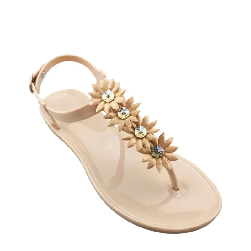Comemore Clear Shoes Ladies Jelly Shoes Beach Vacation Sandals 2026 New Simple Trendy Flat Shoe Women Flip Flops Chaussure Femme