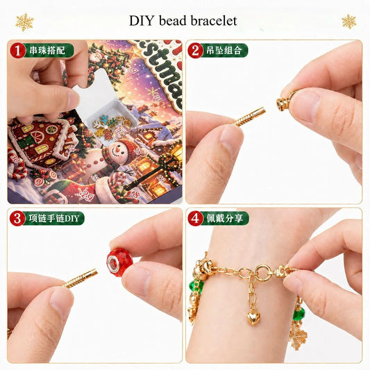 DIY Gold Bead Bracelet Advent Calendar – 31-Day Christmas Countdown Gift Box