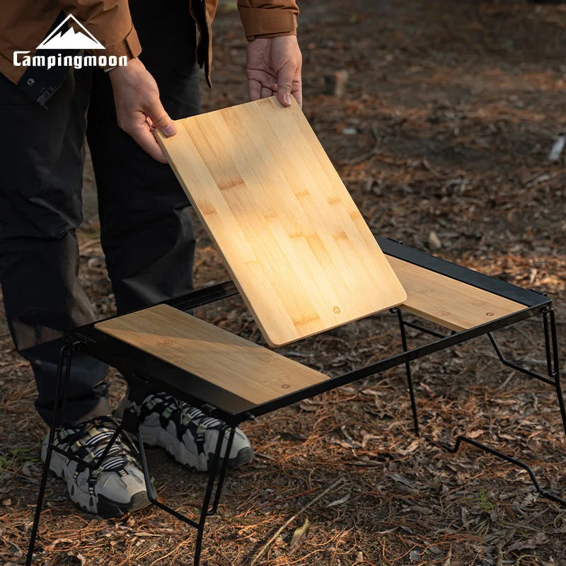 CAMPINGMOON Bamboo Board BBQ CK-P25 Portable Bbq Accessories Outdoor Camping IGT Wooden Table Top Dish Food d Tray