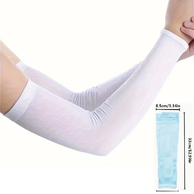 Ice Silk Cooling Arm Sleeves Summer UV Sun Protection Compression UPF 50+ for Women Volleyball Youth Sports