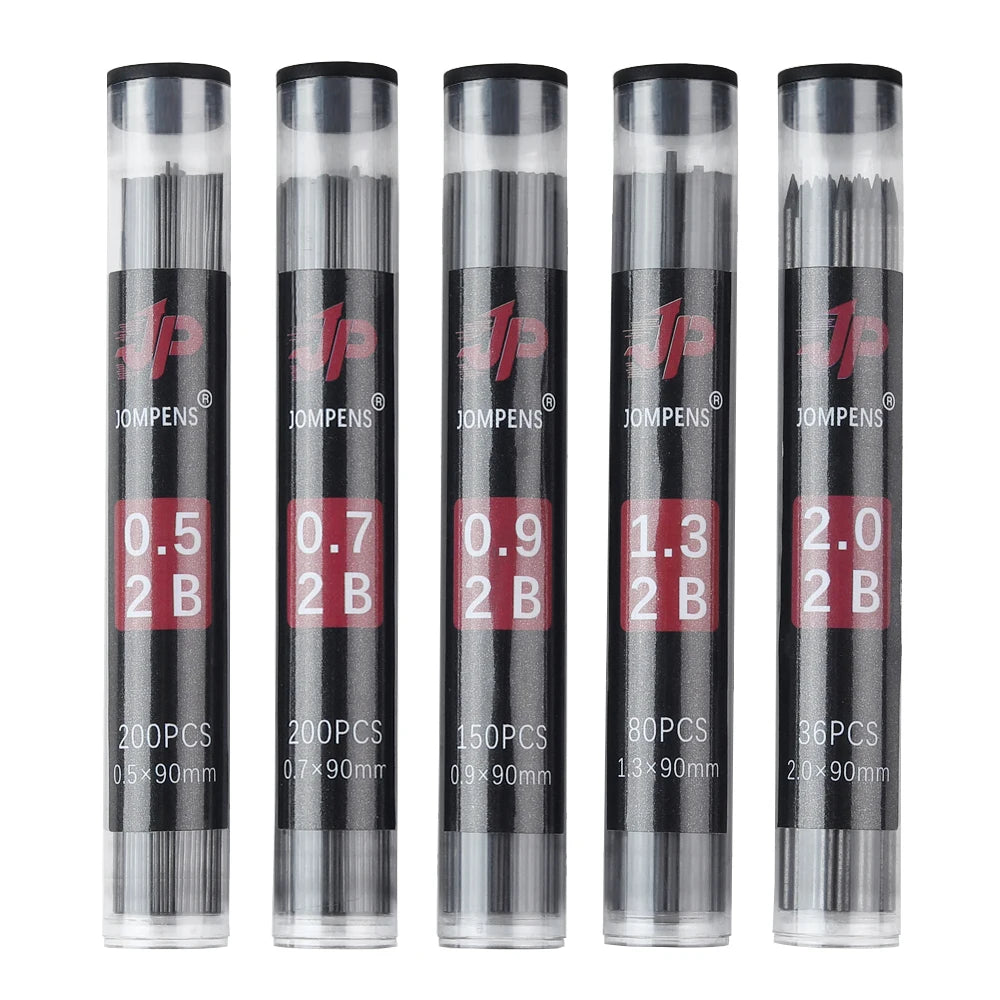 1box Large Capacity Round Tube Packaging Mechanical Pencil Lead 2B 0.5 0.7 0.9 1.3 2.0mm Lead Drawing Writing Stationery