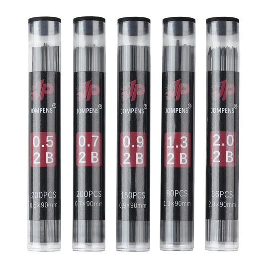 Mechanical Pencil Leads – 2B Refills in 0.5mm to 2.0mm, Large Capacity Tube