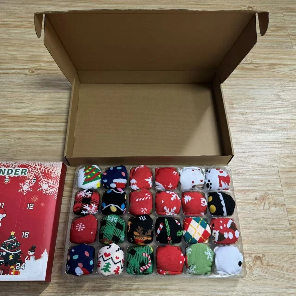 Christmas Socks Advent Calendar – 24 Pairs of Festive Countdown Stockings