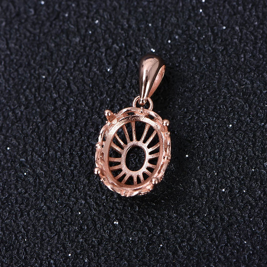 5*7-12*16mm Pendant Blank Open Bezel Setting, S925 Sterling Silver Four-Prong Exquisite Lace Style Pendant Base