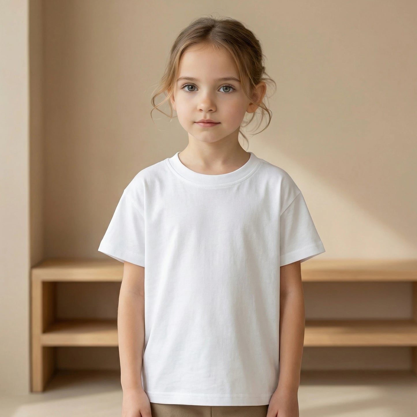 New Summer 0-4Y Childrens Clothes Classic Pure White Short Sleeve Girls T-shirt Basic Style Pure Cotton Boys Shirt