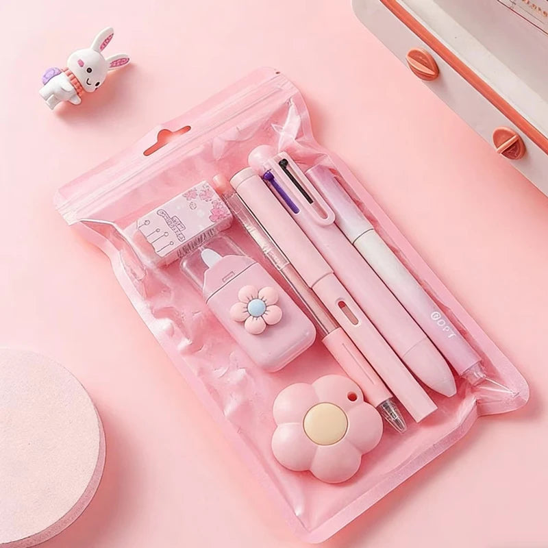 7-in-1 Stationery Set Birthday Present Back to School Gift Pencil Eraser Students Prize School Office Correction Tape Kids hopk