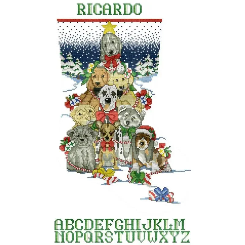 Christmas Stocking Series NKF Cartoon Pattern Cross Stitch Kit 14 16 11CT White Count Canvas Set DIY Embroidery Home Decor Gifts