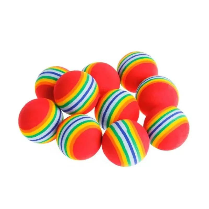 5/10PCS Rainbow EVA Pet Toy Balls Soft Lightweight Interactive Scratch Chew Rattle Balls for Cat Dog Playing Training Pet