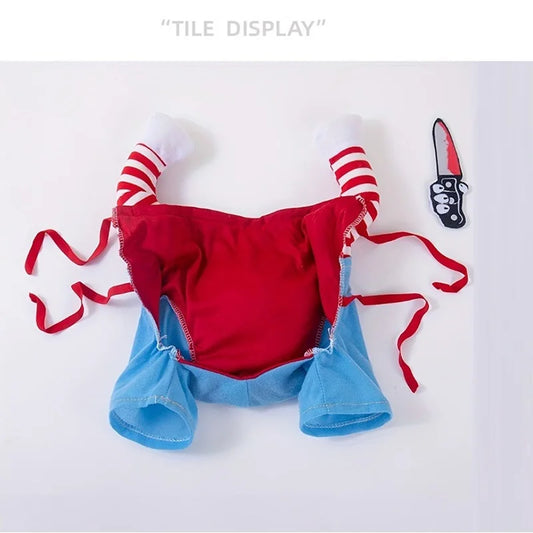 Funny Halloween Pet Costume – Red & Blue Outfit for Small & Medium Dogs & Cats, XS–XL