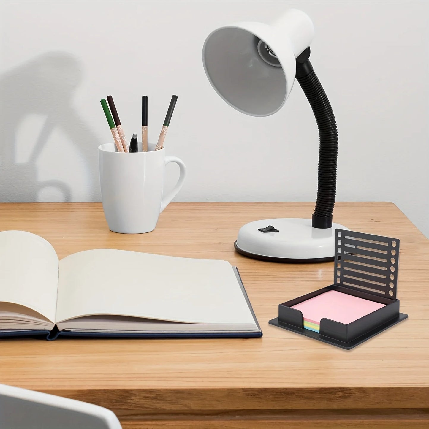 [Sticky Notes Holder] Sticky Notes Holder with Stencil, 1pc Post It Notes Dispenser for Office, Study