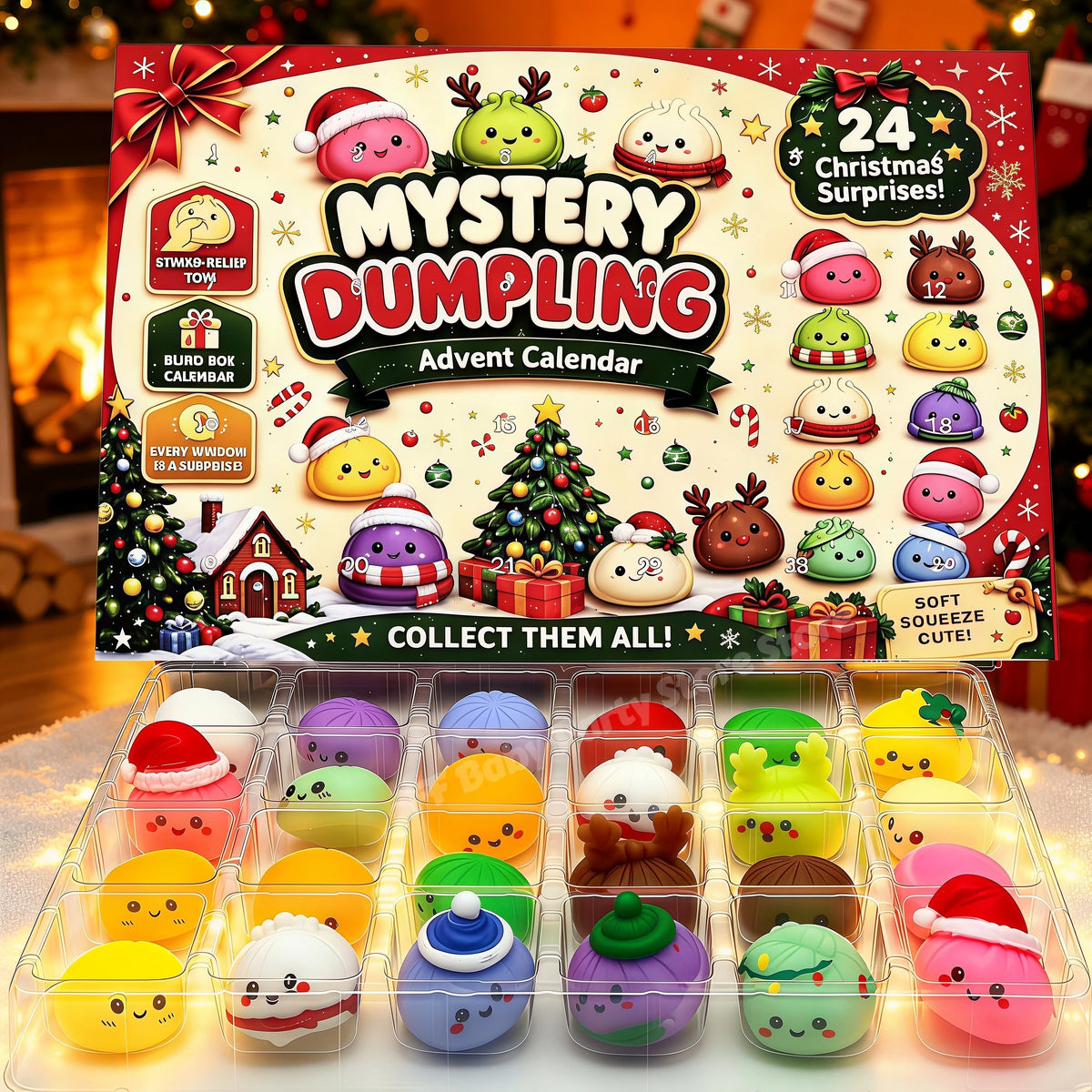 Christmas Squishies Advent Calendar – 24 Slow-Rising Dumpling Squeeze Toys
