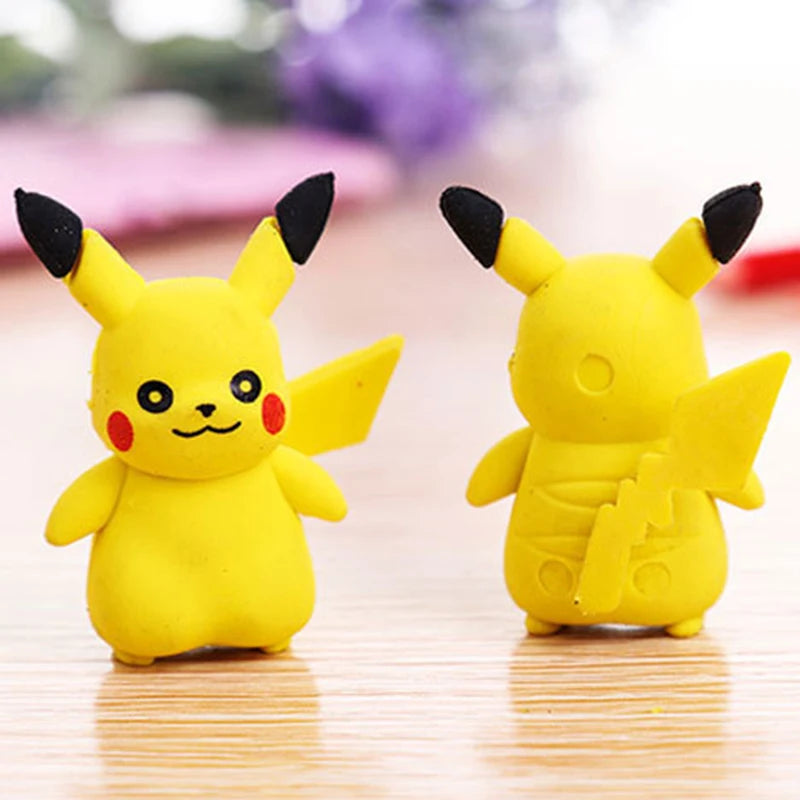 36pcs Pokemon Eraser Cartoon Anime Figure Pikachu Student School Stationery Supplies For Children 3d Erasers Toys Birthday Gift