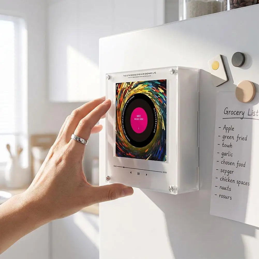 NFC Record Player Magnet – Custom Music Album Night Light & Desk Ornament