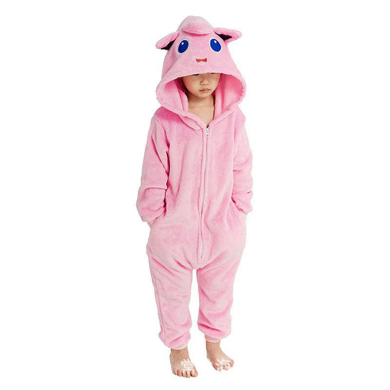 Gengar Jigglypuff Costume Boy Girl Pokemon Cosplay Anime Kigurumis Onesie Pajama Halloween Festival Suit Winter Flannel Outfit