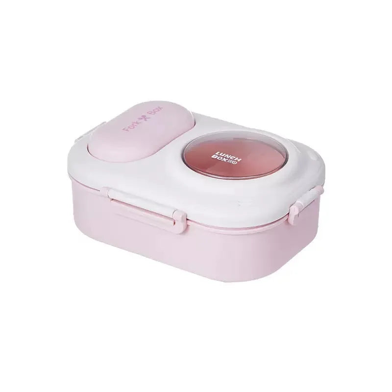 Heart Print Bento Box for Women & Teens - Portable Macaron Style Lunch Container, Ideal for Work, Picnic, Dating, Simple Packing