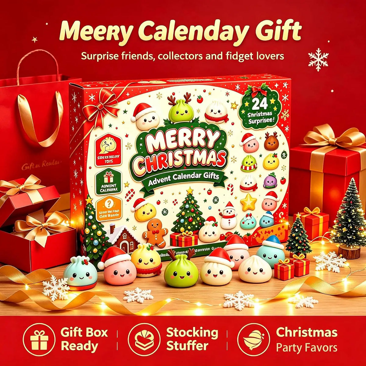 Christmas Dumpling Squishy Advent Calendar – 24-Day Sensory Fidget Countdown