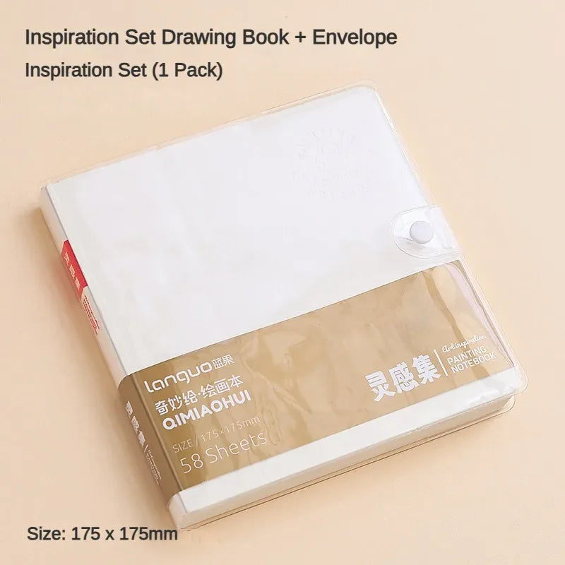 58 Sheets Borrence Drawing Notebook Sketchbook Handheld Portable Watercolor Coloring Book Oil Paint Gouache Notepad Stationery