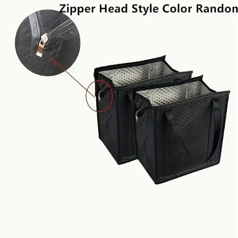 Large Insulated Reusable Grocery Bag With Zipper & Front Pocket, Keep Cool/warm For Hours For Camping Picnic, Fishing, Shopping