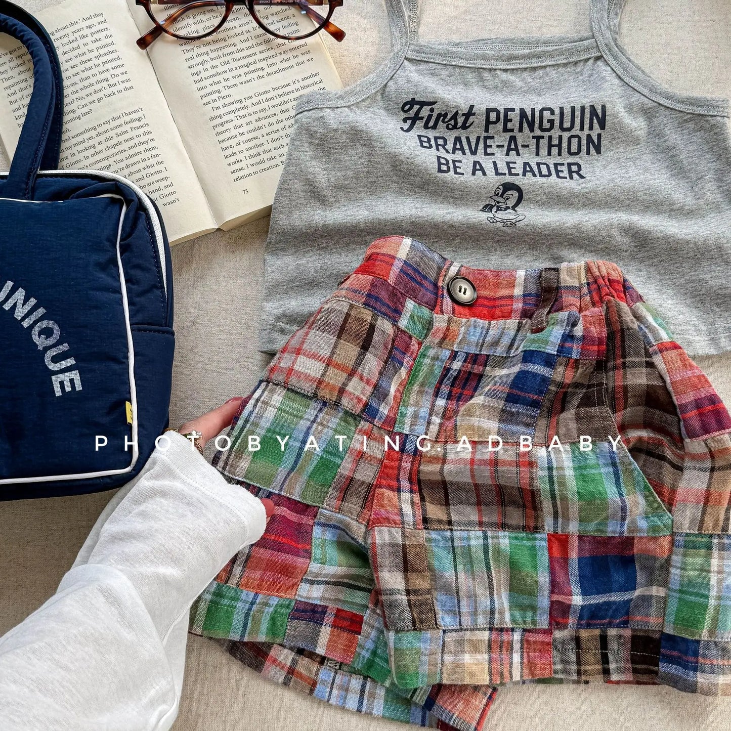 Girls Pants 2025 Summer New Childrens Clothes Korean Style Girl Baby Fashion Patchwork Plaid Shorts Casual Simple Daily